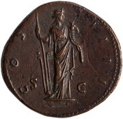 Sestertius - Antoninus Pius COS IIII S C; Fortuna, Rome, 151-152 reverse image