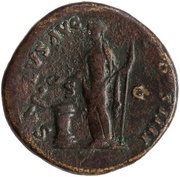 Sestertius - Antoninus Pius SALVS AVG COS IIII S C; Salus, Rome, 151-152 reverse image
