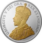 5 Cents In the name of George V; Crossed bough design obverse image