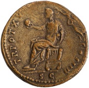 Sestertius - Antoninus Pius TR POT XV COS IIII S C; Victory, Rome, 151-152 reverse image