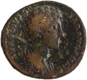 Sestertius - Marcus Aurelius TR POT VI COS II S C; Genius obverse image