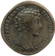 Sestertius - Marcus Aurelius TR POT VI COS II S C; Genius obverse image