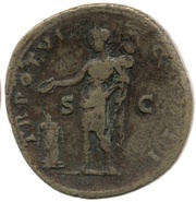 Sestertius - Marcus Aurelius TR POT VI COS II S C; Genius, Rome, 151-152 reverse image