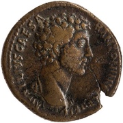 Sestertius - Marcus Aurelius TR POT VI COS II HONOS S C; Honos obverse image