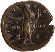 Sestertius - Marcus Aurelius TR POT VI COS II HONOS S C; Honos, Rome, 151-152 reverse image