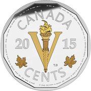 5 Cents In the name of George VI; Victory Nickel, Canada, 2015 reverse image