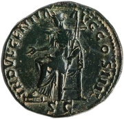 Sestertius - Antoninus Pius INDVLGENTIA AVG COS IIII S C; Indulgentia, Rome, 153-154 reverse image