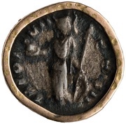 Sestertius - Marcus Aurelius TR POT VIII COS II S C; Minerva, Rome, 153-154 reverse image