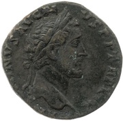 Sestertius - Antoninus Pius FIDES EXERC COS IIII S C; Fides obverse image
