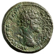 Sestertius - Marcus Aurelius TR POT X COS II S C; Minerva obverse image
