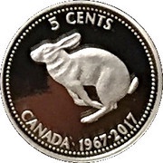5 Cents - Elizabeth II Centennial Rabbit; 2017 Version, Canada, 2017 reverse image