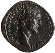 Sestertius - Antoninus Pius TR POT XX COS IIII S C; Roma obverse image
