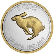 5 Cents - Elizabeth II Le lapin, Canada, 2017 reverse image