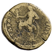 Sestertius - Antoninus Pius TR POT XXI COS IIII S C; Roma and Victory, Rome, 157-158 reverse image