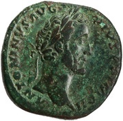 Sestertius - Antoninus Pius TR POT XXI COS IIII S C; Annona obverse image