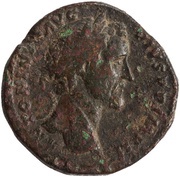 Sestertius - Antoninus Pius TR POT XXI COS IIII S C; Annona obverse image