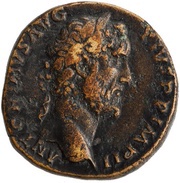 Sestertius - Antoninus Pius TR POT XXI COS IIII S C; Fortuna obverse image