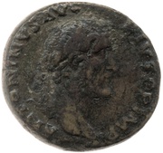 Sestertius - Antoninus Pius TR POT XXI COS IIII S C; Genius obverse image