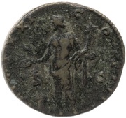 Sestertius - Antoninus Pius TR POT XXI COS IIII S C; Genius, Rome, 157-158 reverse image