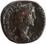 Sestertius - Antoninus Pius AED DIVI AVG REST COS IIII S C obverse image