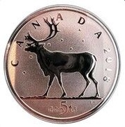 5 Cents In the name of George VI; Caribou, Canada, 2018 reverse image