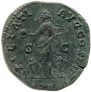 Sestertius - Antoninus Pius PIETATI AVG COS IIII S C; Pietas, Rome, 158-159 reverse image