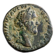 Sestertius - Antoninus Pius VOTA SOL DEC II COS IIII S C obverse image