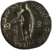 Sestertius - Antoninus Pius VOTA SVSCEPTA DEC III COS IIII S C, Rome, 158-159 reverse image