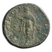 Sestertius - Marcus Aurelius TR POT XIII COS II S C; Spes, Rome, 158-159 reverse image