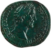 Sestertius - Antoninus Pius VOTA SVSCEPTA DEC III COS IIII S C obverse image