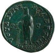Sestertius - Antoninus Pius VOTA SVSCEPTA DEC III COS IIII S C, Rome, 159-160 reverse image