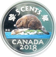 5 Cents - Elizabeth II Colored, Canada, 2018 reverse image