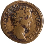 Sestertius - Marcus Aurelius TR POT XIIII COS II S C; Mars obverse image