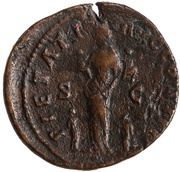 Sestertius - Antoninus Pius PIETATI AVG COS IIII S C; Pietas, Rome, 160-161 reverse image
