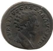 Sestertius - Marcus Aurelius TR POT XV COS III S C; Pietas obverse image
