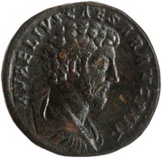Sestertius - Marcus Aurelius TR POT XV COS III S C obverse image