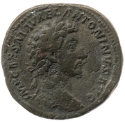 Sestertius - Marcus Aurelius PROV DEOR TR P XV COS III S C; Providentia obverse image