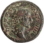 Sestertius - Antoninus Pius Divus and Antoninus Pius DIVO PIO S C obverse image