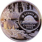 5 Cents - Elizabeth II The Beaver, Canada, 2022 reverse image