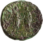 Sestertius - Lucius Verus and Marcus Aurelius CONCORD AVGVSTOR TR P COS II S C, Rome, 161 reverse image