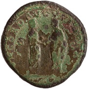 Sestertius - Lucius Verus and Marcus Aurelius CONCORD AVGVSTOR TR P COS II S C, Rome, 161 reverse image
