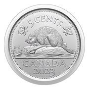 5 Cents In the name of Elizabeth II; Beaver, Canada, 2023 reverse image