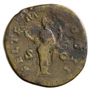 Sestertius - Lucius Verus FEL TEM COS II S C; Felicitas, Rome, 161 reverse image