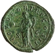 Sestertius - Lucius Verus PROV DEOR TR P COS II S C; Providentia, Rome, 161 reverse image