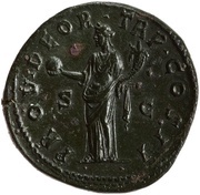 Sestertius - Lucius Verus PROV DEOR TR P COS II S C, Rome, 161 reverse image