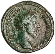 Sestertius - Marcus Aurelius SALVTI AVGVSTOR TR P XVI COS III S C; Salus obverse image