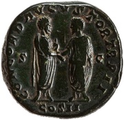 Sestertius - Lucius Verus and Marcus Aurelius CONCORD AVGVSTOR TR P II COS II S C, Rome, 161-162 reverse image