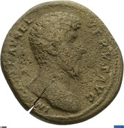Sestertius - Lucius Verus and Marcus Aurelius CONCORD AVGVSTOR TR P II COS II S C obverse image