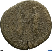 Sestertius - Lucius Verus and Marcus Aurelius CONCORD AVGVSTOR TR P II COS II S C, Rome, 161-162 reverse image