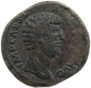 Sestertius - Lucius Verus TR P II COS II S C PROFECTIO AVG obverse image
